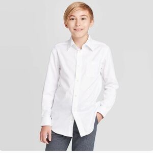 Boys' Long Sleeve Woven Button-Down Shirt Cat & Jack White S